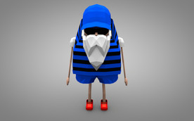 C4D 模型卡通老头人偶手办