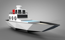 C4D 模型游艇轮船