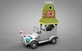 C4D 模型卡通老爷小汽车