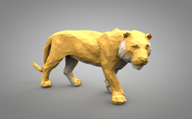 C4D 模型卡通几何豹子