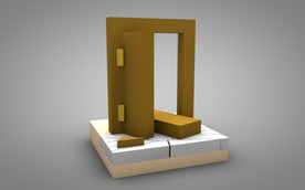 C4D 模型破碎的门