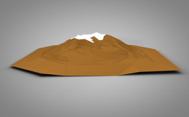 C4D 模型火山雪山