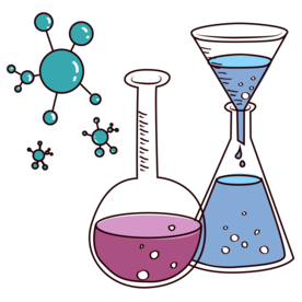 圆底烧瓶锥形瓶化学实验PNG