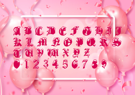 字母气球卡片