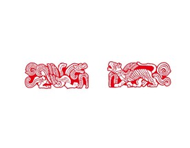 龙虎剪纸图