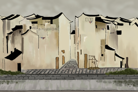 山水画 中式背景墙 装饰画