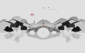 山水画 中式背景墙 装饰画