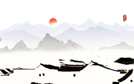 山水画背景墙装饰画