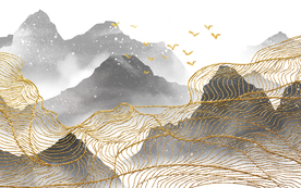 装饰画新背景墙鎏金画