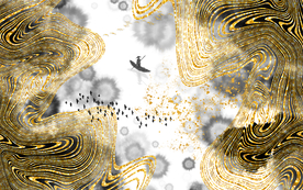 新装饰画背景墙鎏金