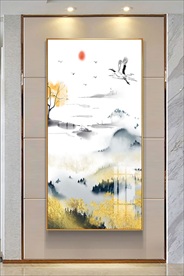 新中式山水玄关画