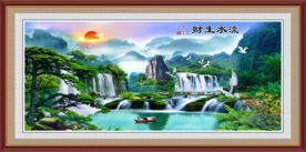 流水生财风水装饰画