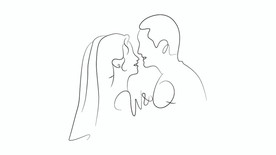 男女亲吻线描LOGO