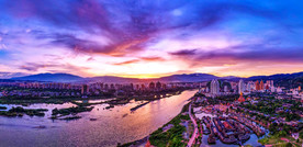 西双版纳景洪市鸟瞰