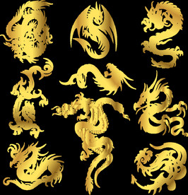 中国风金色龙元素