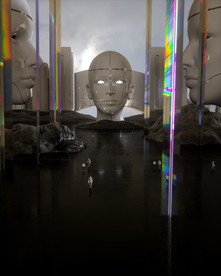 C4D 模型机器人面具广场