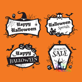 魔鬼图标卡通巫婆南瓜灯骷髅