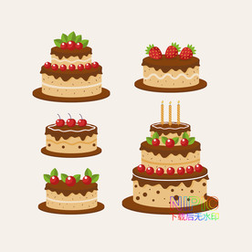 甜点卡通矢量图模板蛋糕点背景