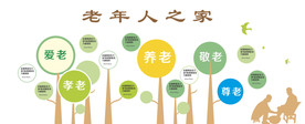 老年活动室照片墙文化墙