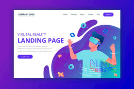 科技全景模版矢量图矢量素材