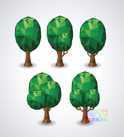 简笔画lowpoly小树下载