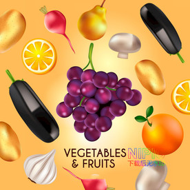 ai模版下载背景模板水果文件