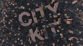 C4D 模型 文字之城城市