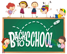 卡通儿童返回学校EPS图片