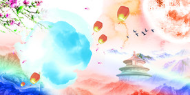 中国风 水墨 喜庆背景