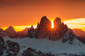 雪山 夕阳