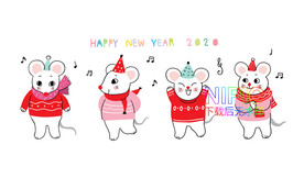 新年快乐矢量图