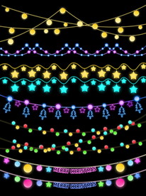 圣诞节彩色发光灯霓虹灯装饰