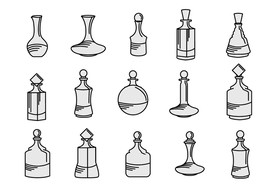 瓶子速写图形图片香水瓶