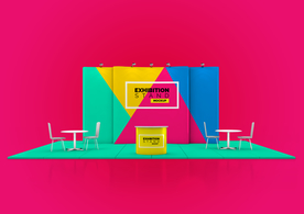 炫彩展厅场景展示设计样机