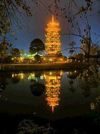 夜景 宝塔