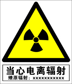 当心电离辐射医院警示语