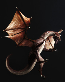 C4D模型火龙小飞龙喷火