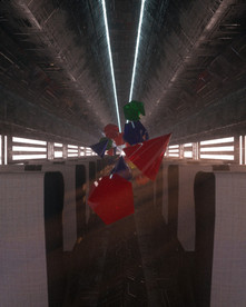 C4D模型火车车厢过道