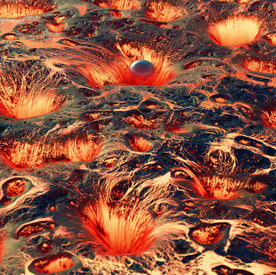 C4D模型山体火山