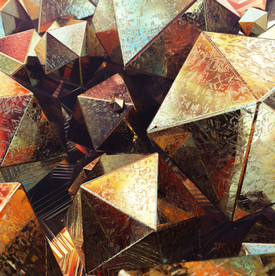 C4D模型12面体金属块