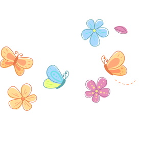 一组漂亮的卡通蝴蝶