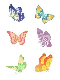 展翅蝴蝶卡通插画