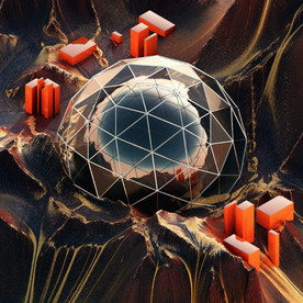 C4D模型山体几何地面体玻璃珠