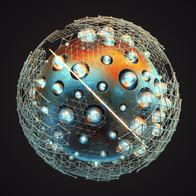 C4D模型粒子原子球体球