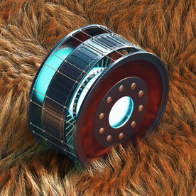 C4D模型毛毯上的能源电池