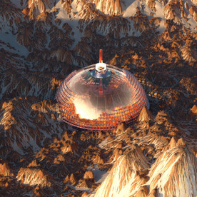 C4D模型山体金属球石头