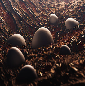 C4D模型山体金属球石头