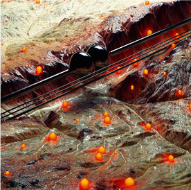 C4D模型山体金属球石头流水线