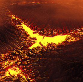 C4D模型山体石头表面火山