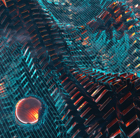 C4D模型波浪状机械场景